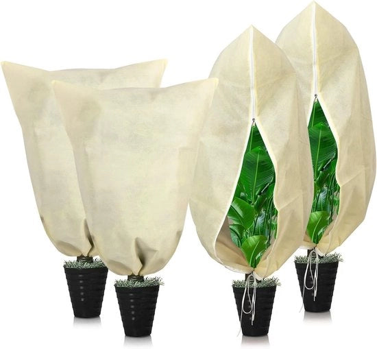 Quattro Coperture per Piante contro il Gelo - 80cm x 120cm - Coperture per Gelate, Copertura per Gelate e Protezione per Alberi con Cerniera e Corda di Trasporto