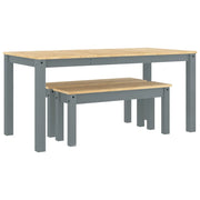 Set da Pranzo 3 pz PANAMA Grigio in Legno Massello di Pino CFW1835955