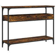 Tavolo Consolle | Tavolo d'Ingresso Ripiano Rovere Fumo 100x29x75 Legno Multistrato