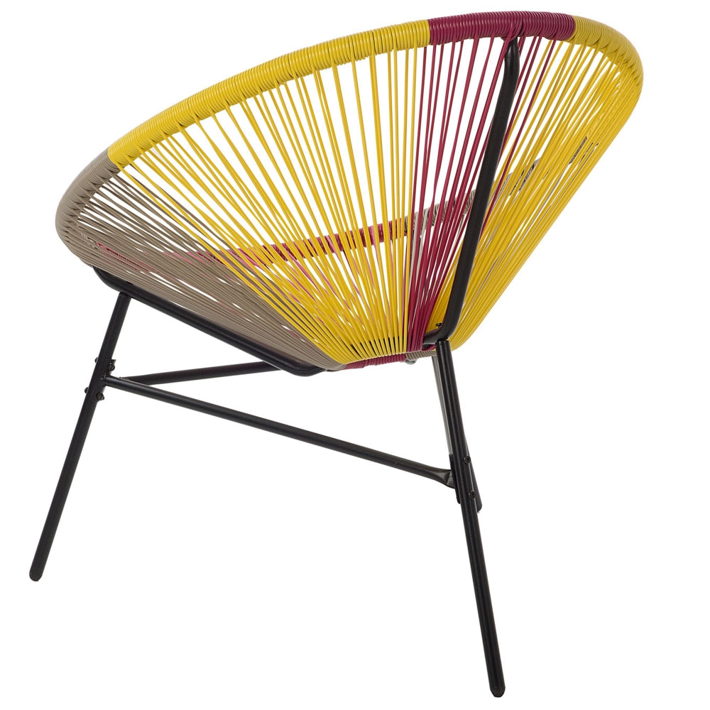 Set di 2 Sedie da Giardino spaghetti di colore rosa giallo beige stile Moderno contemporaneo