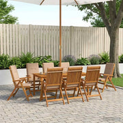 Set da pranzo da giardino da 9 pezzi 9 pz Naturale 3434628