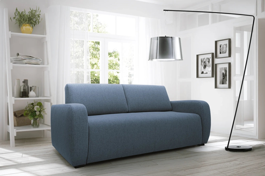 Duna Divano letto matrimoniale con materasso 20 cm in tessuto impermeabile T03 215 cm (mat. 160x197) blu