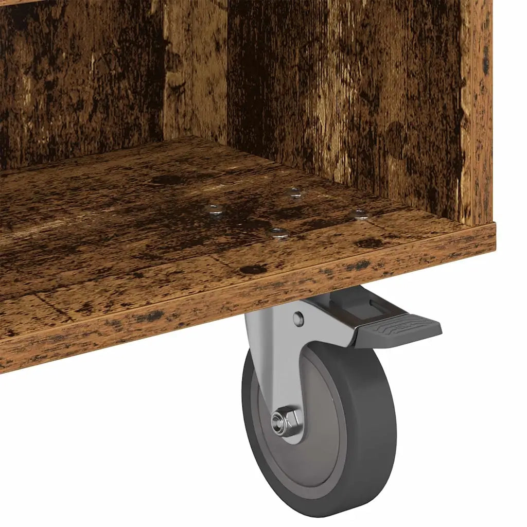Tavolino | Tavolo laterale con Ruote Legno vecchio 90 x 50 x 30 cm