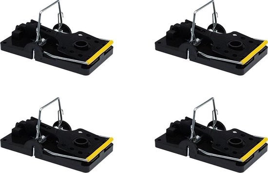 Set di 4 trappole per topi professionali - trappola per topi - trappole per topi per interni - trappole per topi - Extra Resistenti - Facili da Sfilacciare - Grandi Dimensioni Trappola per Topi - Trappole per Topi Reutilizzabili