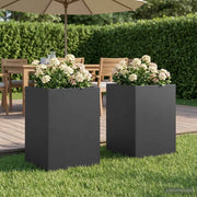 Vaso da giardino 2 pz Nero 40 x 40 x 75 cm 8005373