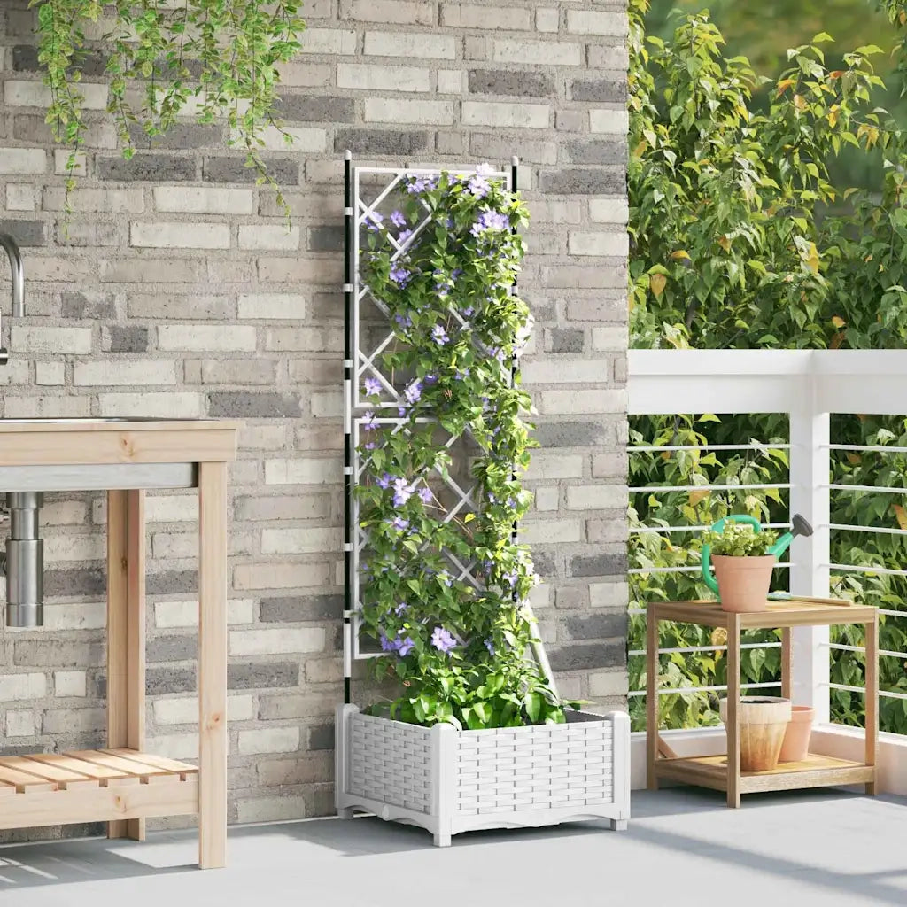 Vaso da giardino Bianco 40 x 40 x 125,5 cm Plastica 42002903