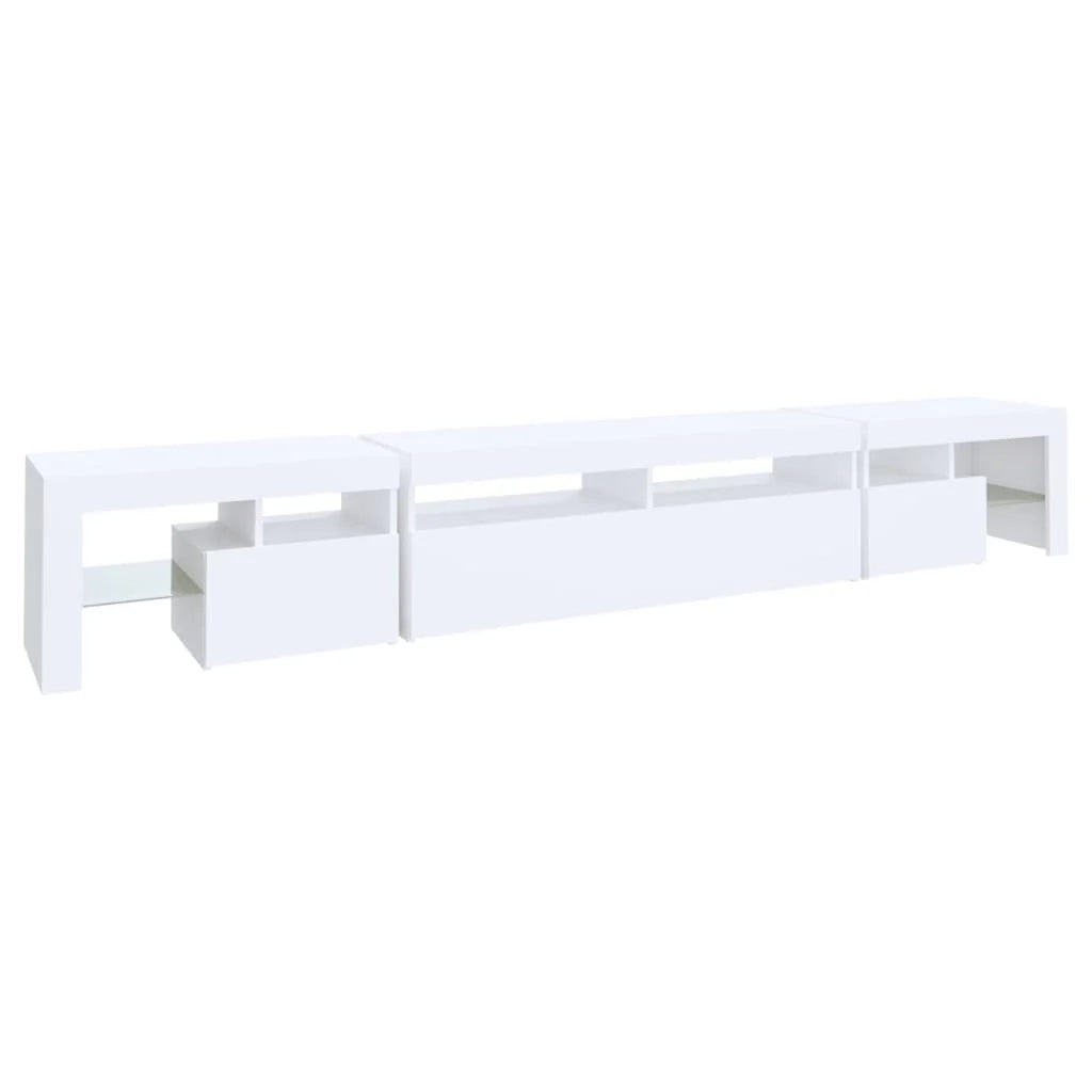 Mobile TV multimediale scaffale TV credenza mobile TV sala da pranzo soggiorno camera da letto con luci LED 260 x 36,5 x 40 cm bianco 02_0026573