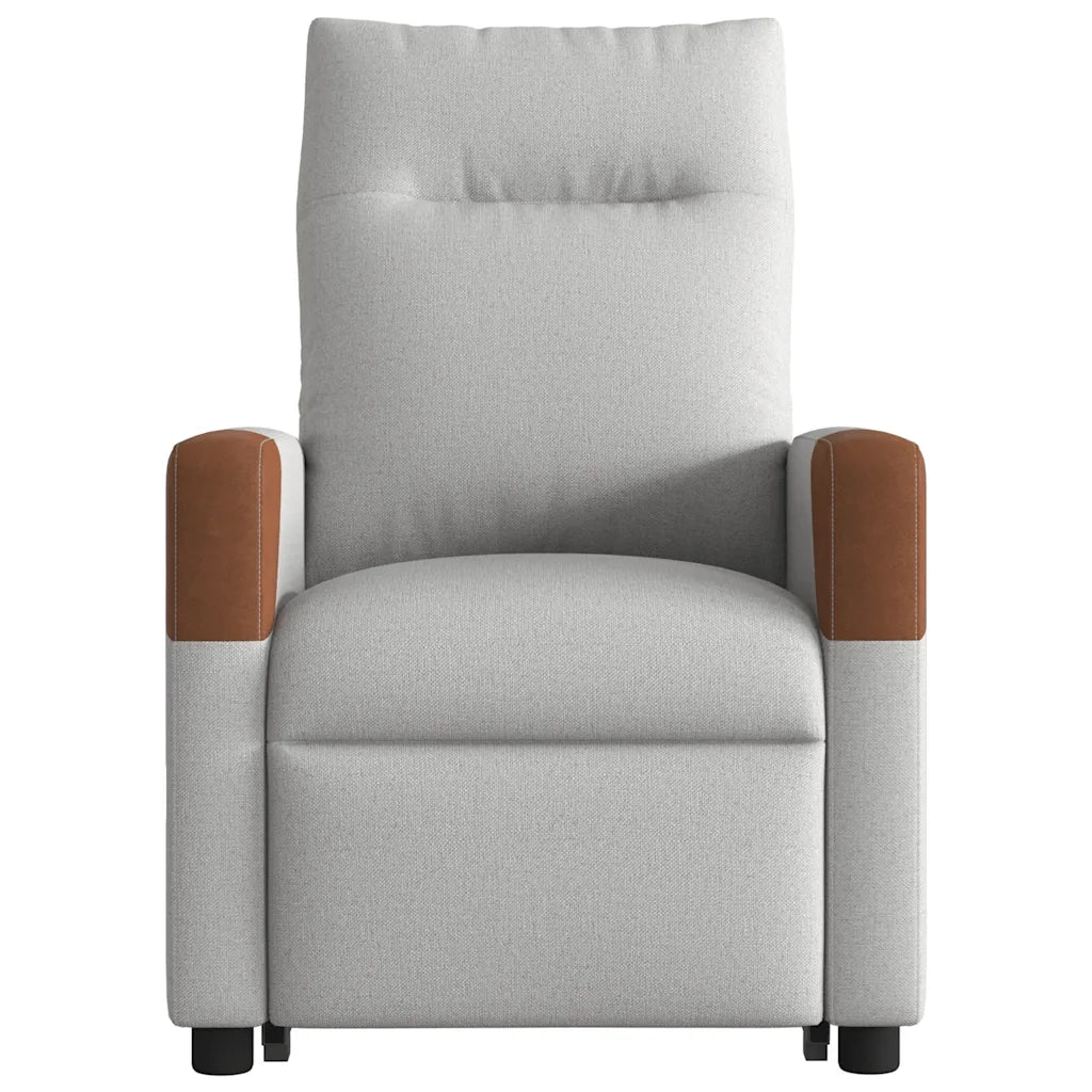 vidaXL Poltrona Alzapersona Massaggi Elettrica Grigio Nuvola Tessuto