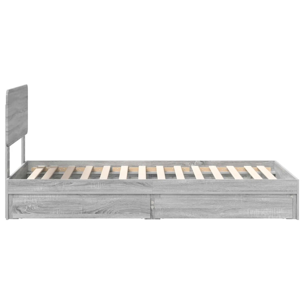 Letto con Contenitore con testiera Grigio Sonoma 90 x 200 cm 3412316