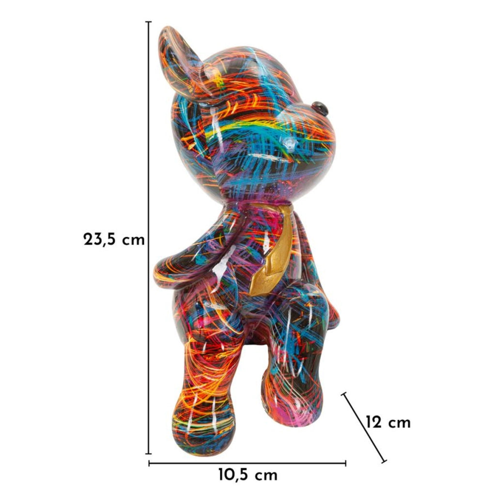 Scultura Orsetto, Multicolore, Poliresina, 10,5x12x23,5 cm