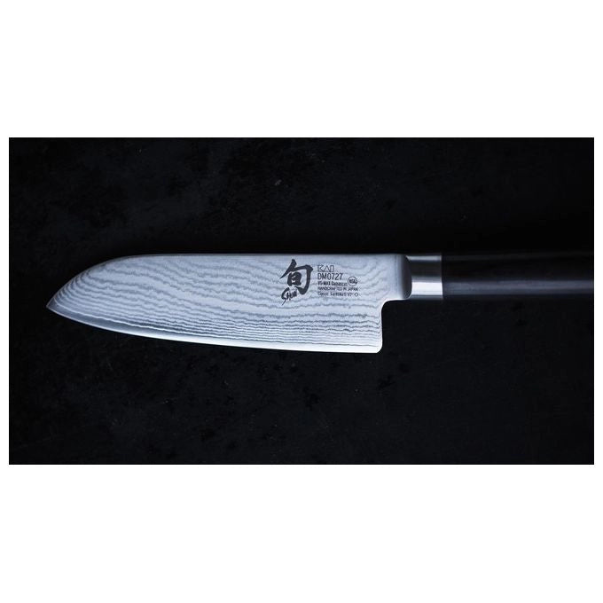 Shun DM-0768 Shun Classic Coltello da Affettare 18 cm Lama in Acciaio Damasco 32 Strati con Nucleo VG-MAX Durezza 61 HRC Manico in Legno Pakka Nero colore Nero