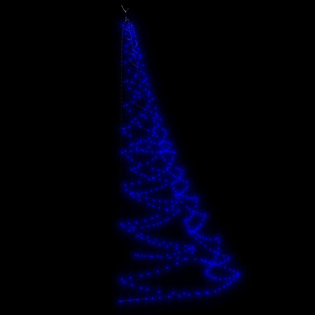 Albero da Parete con Gancio Metallico 720 LED Blu 5 m 328646