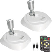 Set di 2 spot LED wireless con telecomando e timer, adatto per illuminazione interna; ideale per opere d'arte, dipinti, piante, foto, ecc. - Nero