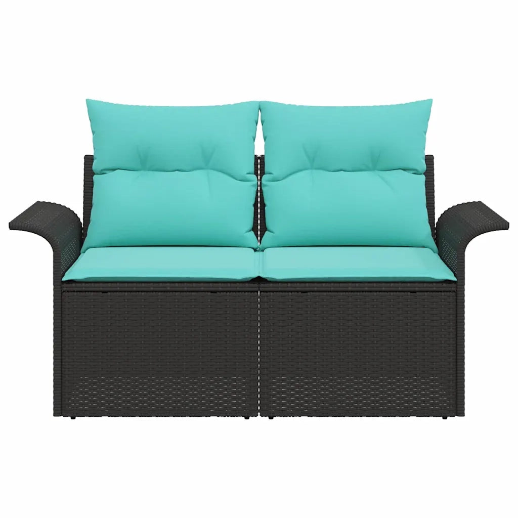 Divano da giardino con cuscino 141 x 62 x 69 cm polyrattan 42006700