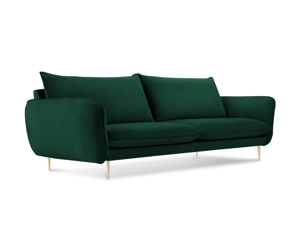 Cosmopolitan Design - Divano "Vienna" 3 posti in velluto verde bottiglia 