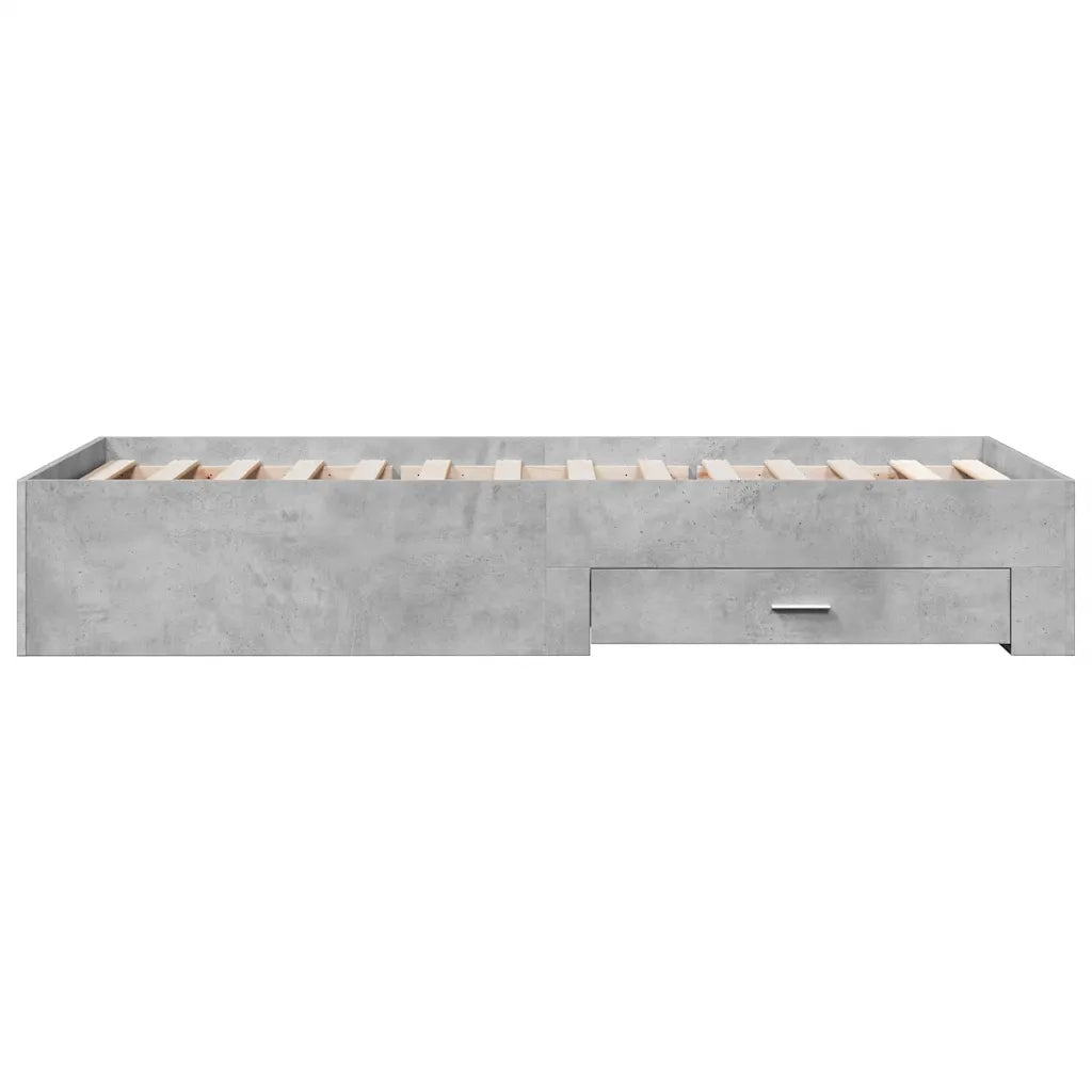 Giroletto Cassetti-Struttura Letto con contenitore Grigio Cemento 75x190 cm Legno Multistrato 632231