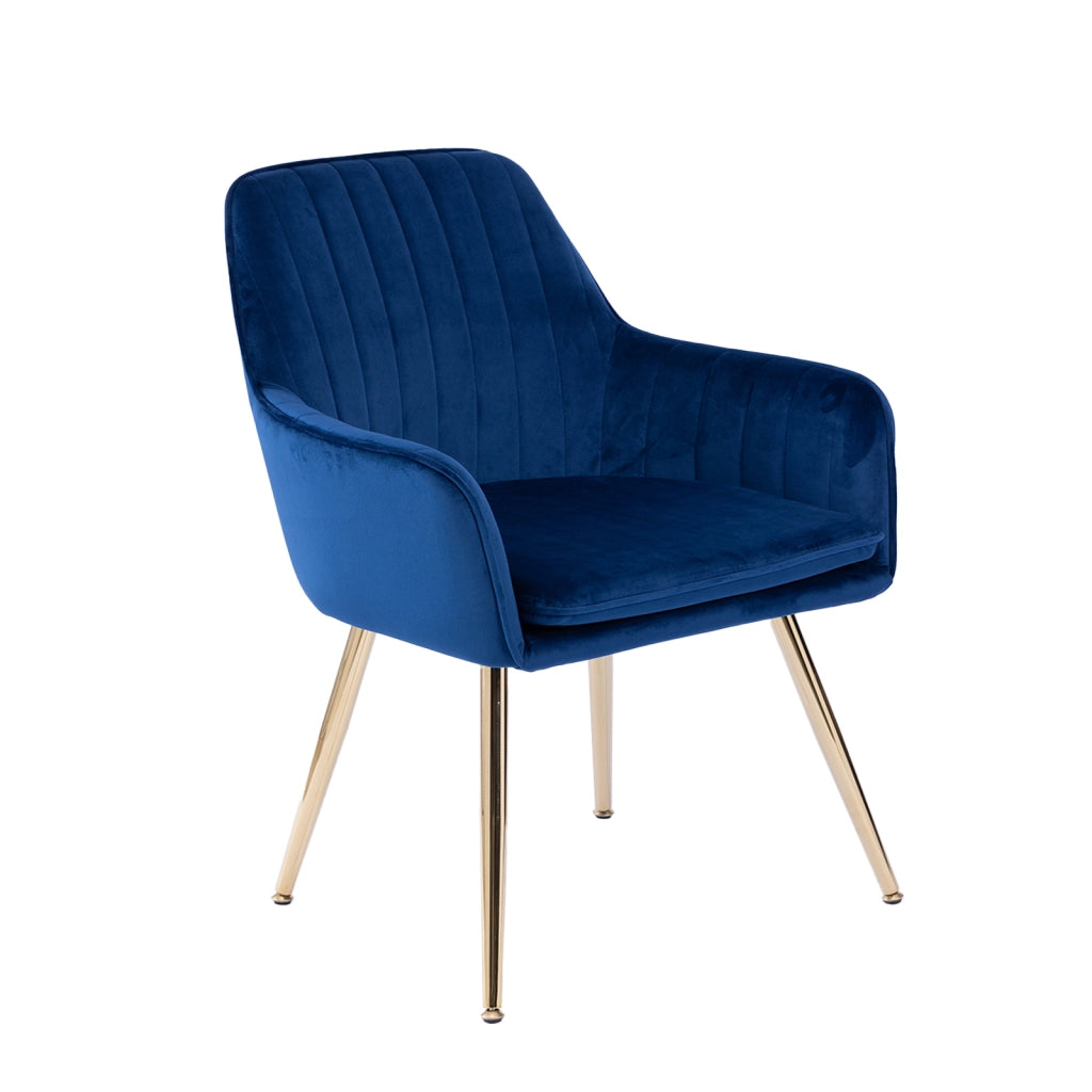 Sedie da Pranzo Set 2 Pezzi con Braccioli ¨C MINIMAL ¨C Tessuto, Gambe in Metallo Oro