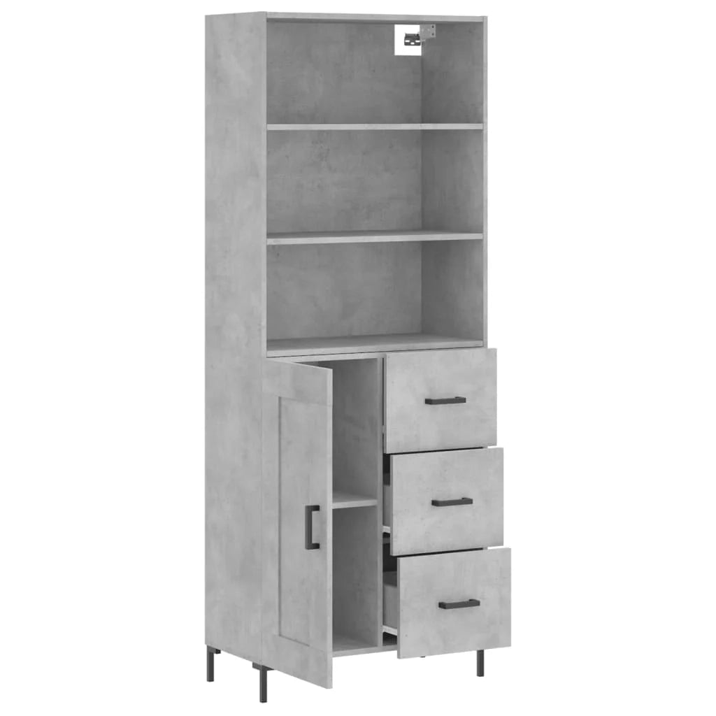 Buffet credenza cassettiera armadio mobile contenitore organizer cucina soggiorno salotto alto 69,5 x 34 x 180 cm legno ingegnerizzato grigio 02_0034513