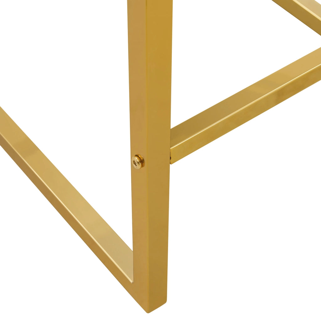 Set 2 Sgabelli da Bar Nordici ¨C MINIMAL ¨C Nero, Gambe in Metallo Dorato, Design Quadrato