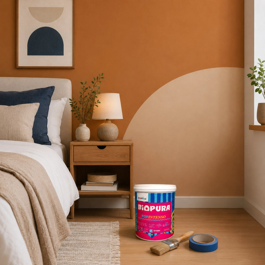 Popintenso palestra e decori interni pittura murale lavabile e coprente cromika *** formato 0,750 lt, colore- terra v...