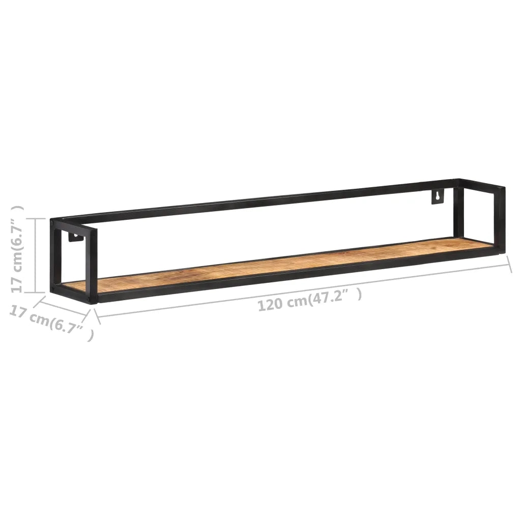 Mensole a Muro 2 pz 120 cm in Legno di Mango Grezzo cod mxl 56161