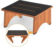 Opstapkruk in legno per adulti e anziani - Sedia di supporto con piastra antiscivolo in gomma - Utilizzabile in bagno, cucina e altro - Noce - 175 cm