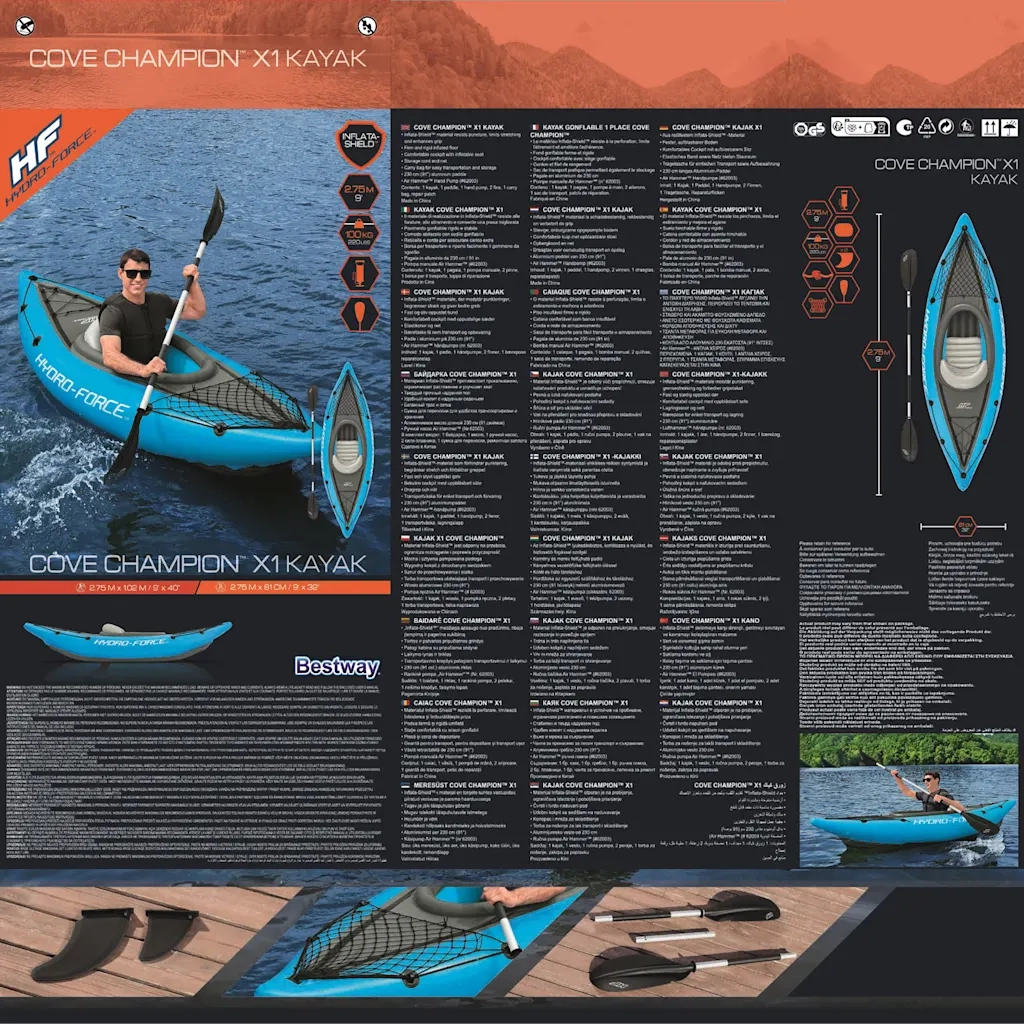 Bestway Kayak Gonfiabile Hydro-Force per 1 Persona 3202702
