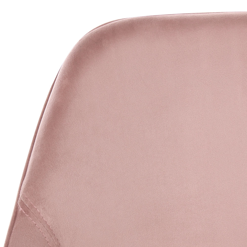 Sedia da ufficio in velluto rosa regolabile e girevole, con gambe in metallo Arredamento da ufficio elegante