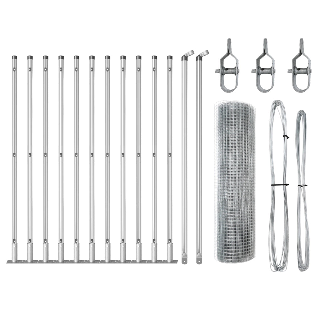 Set di Paletti per Recinzione Set di 2 Acciaio galvanizzato