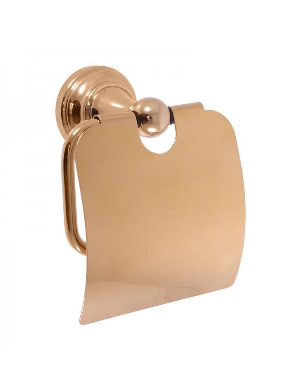 Portarotolo retrò MORAVA in ottone dorato 13,65x 7,85 x14,55 cm