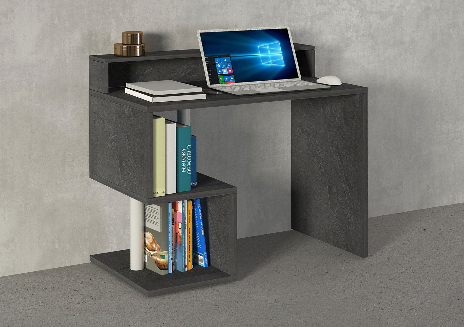 Scrivania a Giorno 100x50x92,5 cm Esse Report Grigio