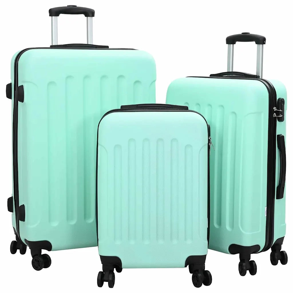 Valigia 3 pz Verde menta 50 x 31 x 78 cm Plastica ABS CFW7684528