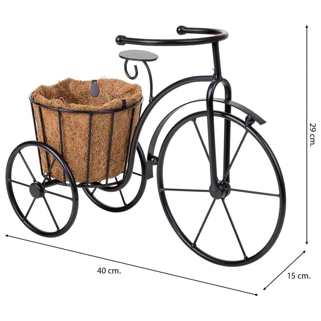 Portavaso per bicicletta nero, 40x15x29h cm