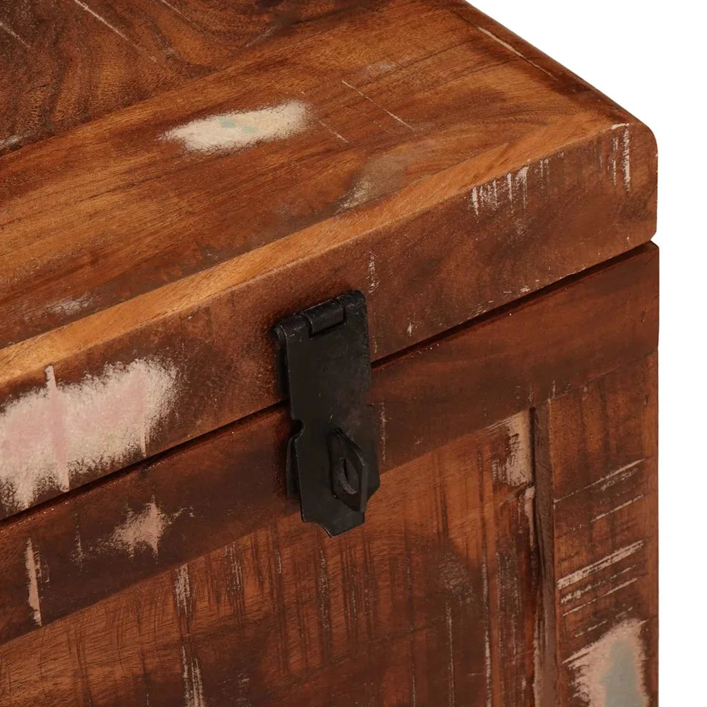 Scatola di Stoccaggio con porta Marrone Legno di mango massello 4104568