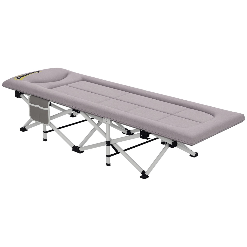 Letto da campo pieghevole in metallo ¨C zephmum ¨C grigio 185x65x37 cm
