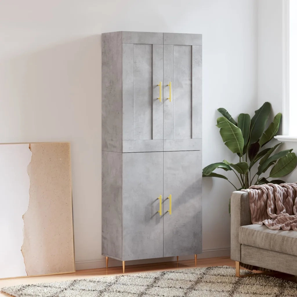 Credenza Grigio Cemento 69,5x34x180 cm in Legno Multistrato 3199549