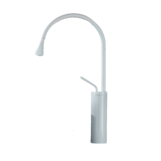 Lydia | Rubinetto da bagno bianco Hotel Gastro | Rubinetto in acciaio inox per lavelli alti miscelatore 2 attacchi |Raccordo ad alta pressione alto |