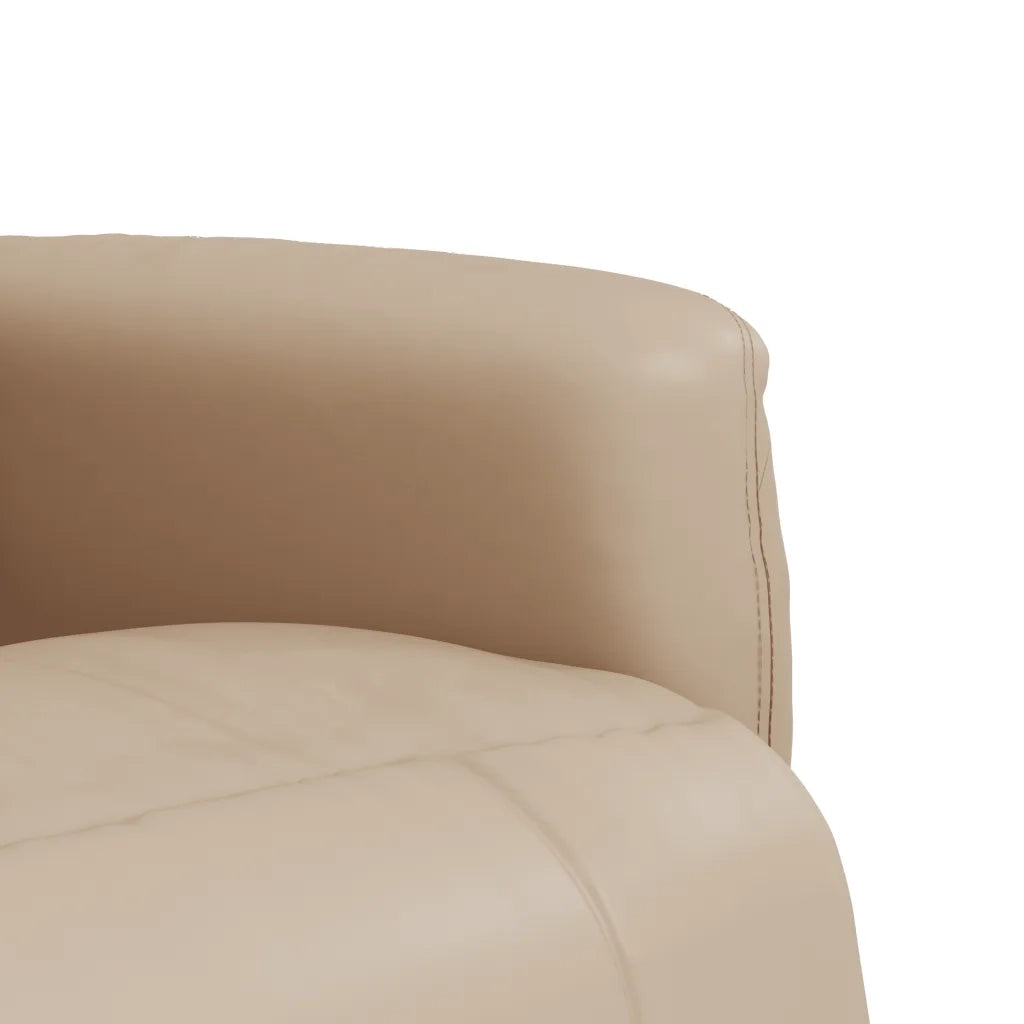 Divano Sedia-Poltrona Reclinabile con Poggiapiedi Cappuccino in Similpelle 214323