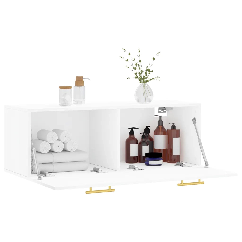 Mobile a Parete Bianco 100x36,5x35 cm in Legno Multistrato 830116
