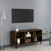 Mobile TV con Gambe in Metallo Rovere Fumo 103,5x30x50 cm cod mxl 13743
