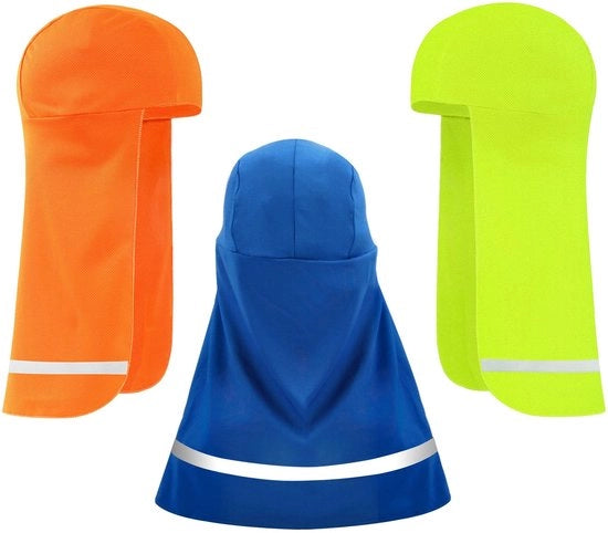 Zonnewering per Helm con Flap per Nasa, con Drenaggio, 3 pezzi, con Tessuto Melanzana, Blu/Arancione/Giallo Fluorescente