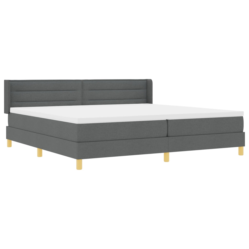 Letto con Box Spring e Materasso Grigio Scuro 200x200 cm Tessuto