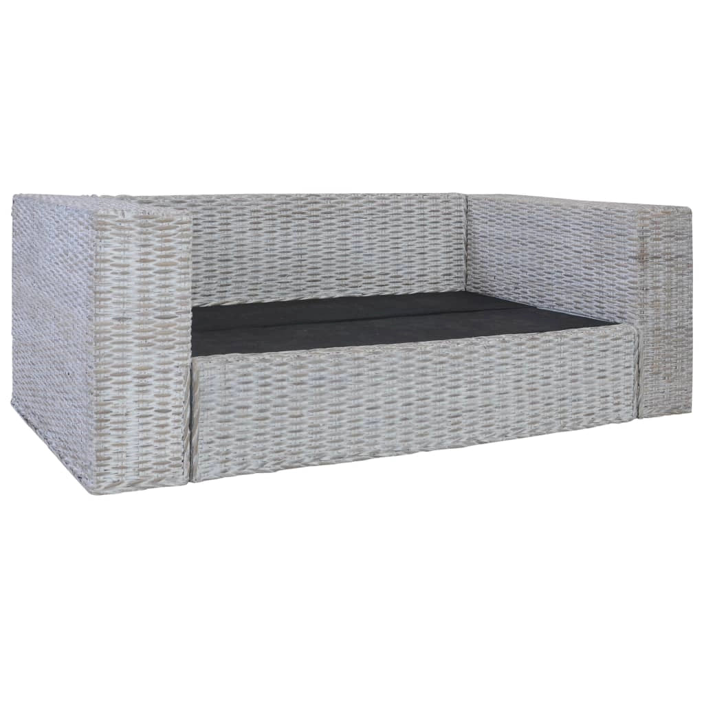 Divano a 2 posti per soggiorno arredamento per la casa con cuscini in rattan grigio naturale 02_0019624