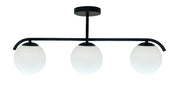 Plafoniera AMADEO nera sfere bianche vetro 3xE14 Candellux