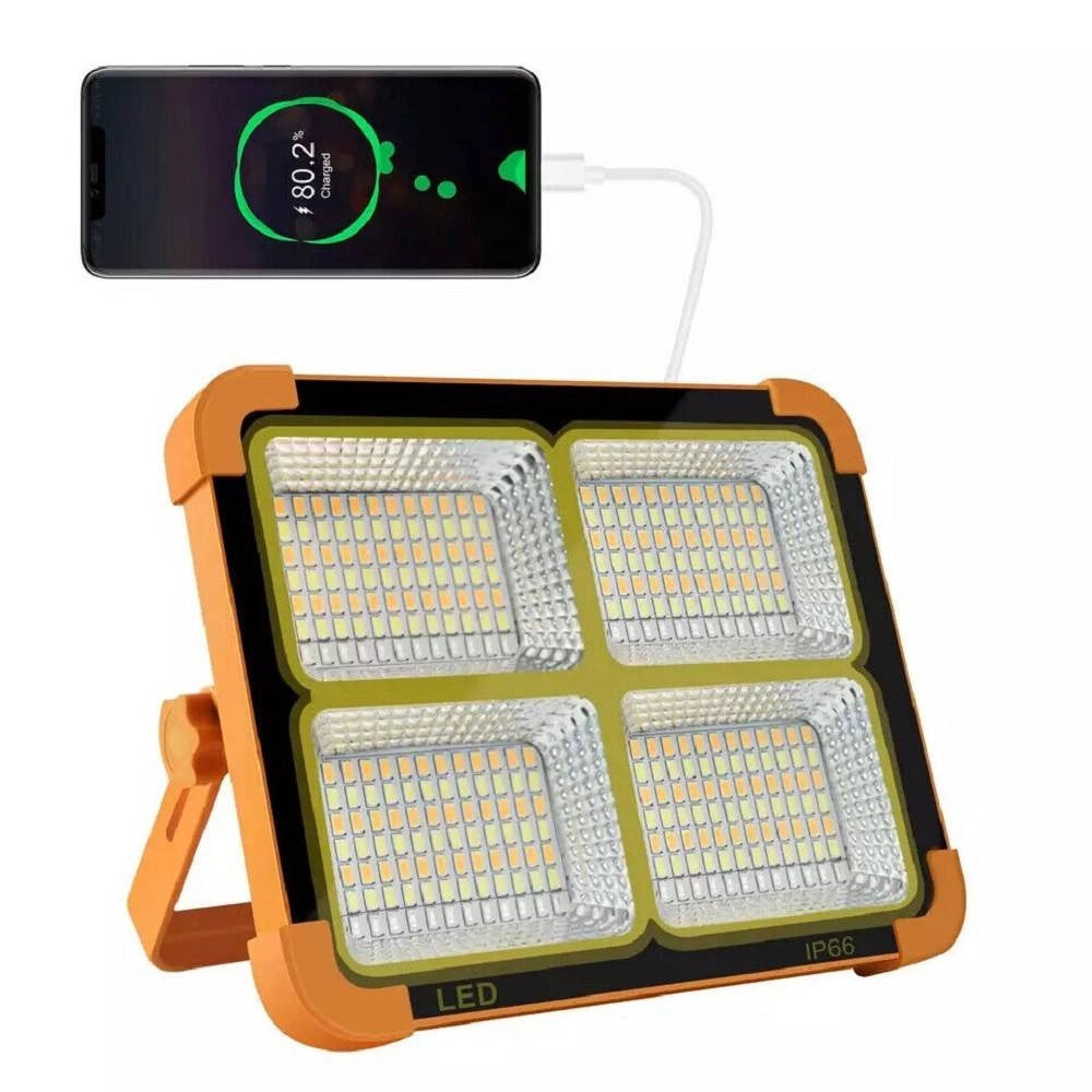 Trade Shop - Luce Faro 120 W Emergenza Portatile Ricaricabile Pannello Solare Power Bank Usb -