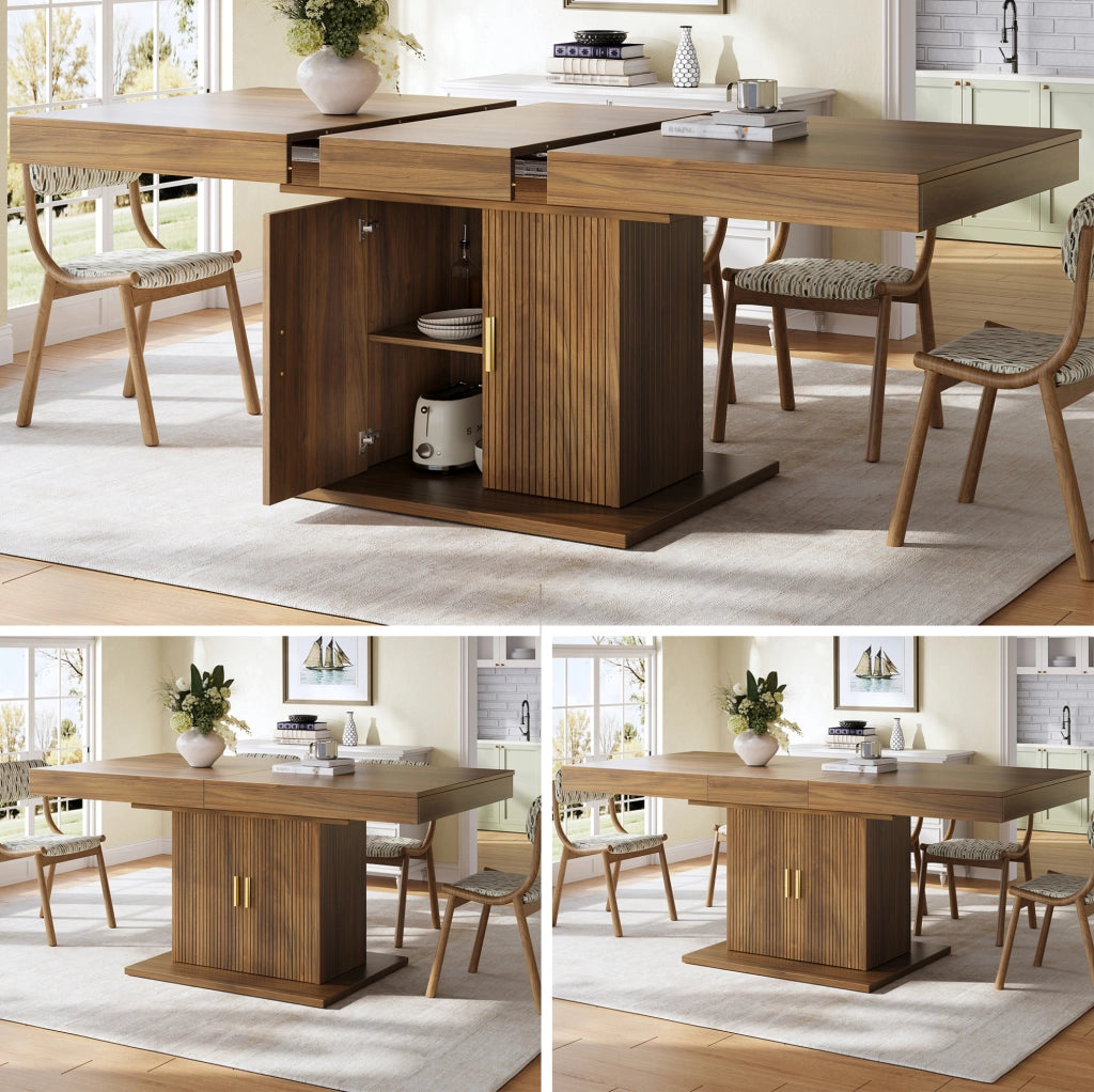 Tavolo da pranzo estensibile 140-180 cm con vano contenitore