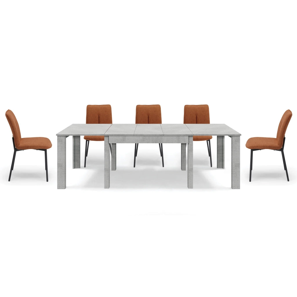 Tavolo allungabile da pranzo 130x90 fino a 250 cm Cemento modello BRIO MADE IN ITALY design moderno ideale per cucina, soggiorno e sala da pranzo
