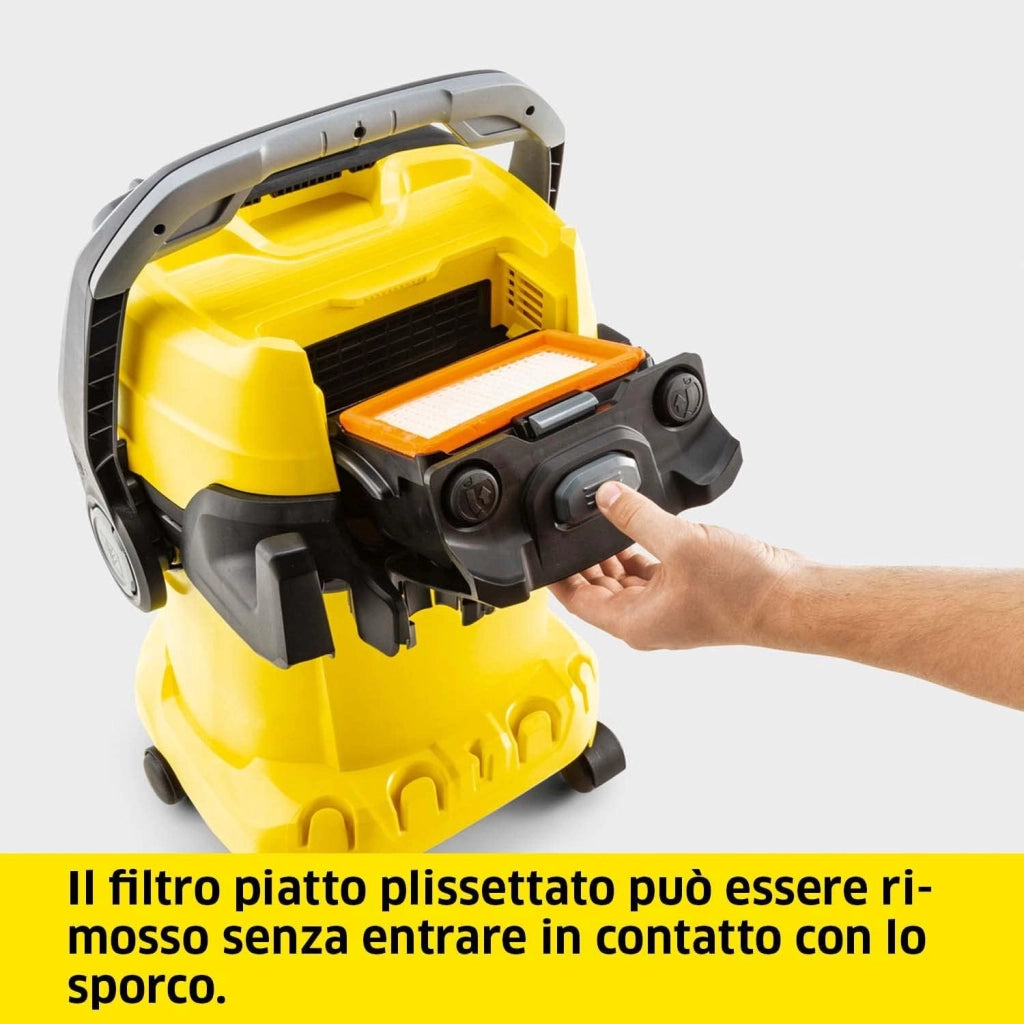 KÄRCHER aspiratore solidi liquidi WD 5 P V-25/5/22 con presa elettroutensile, 1200 W, contenitore in plastica: 25 l, tubo di aspirazione: 2,2 m, funzione soffiante, filtro in vello