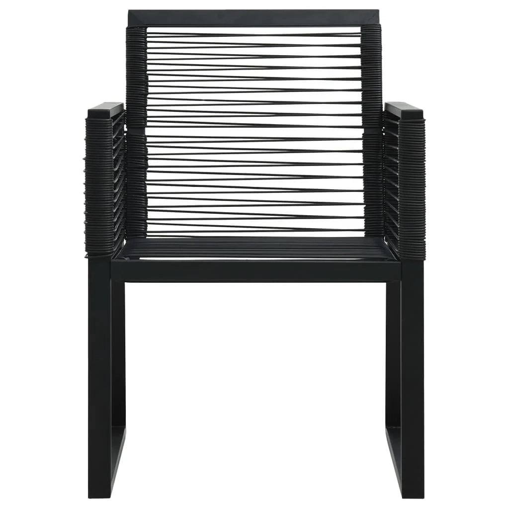 Set da pranzo da esterno da 5 pezzi mobili in rattan nero e PVC 02_0014228