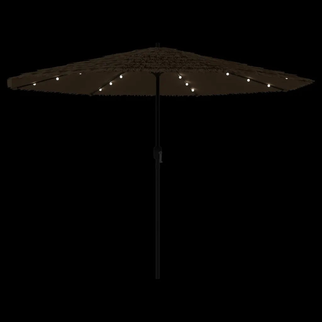 Ombrellone Giardino LED e Palo in Acciaio Marrone 388x388x248cm 4005123